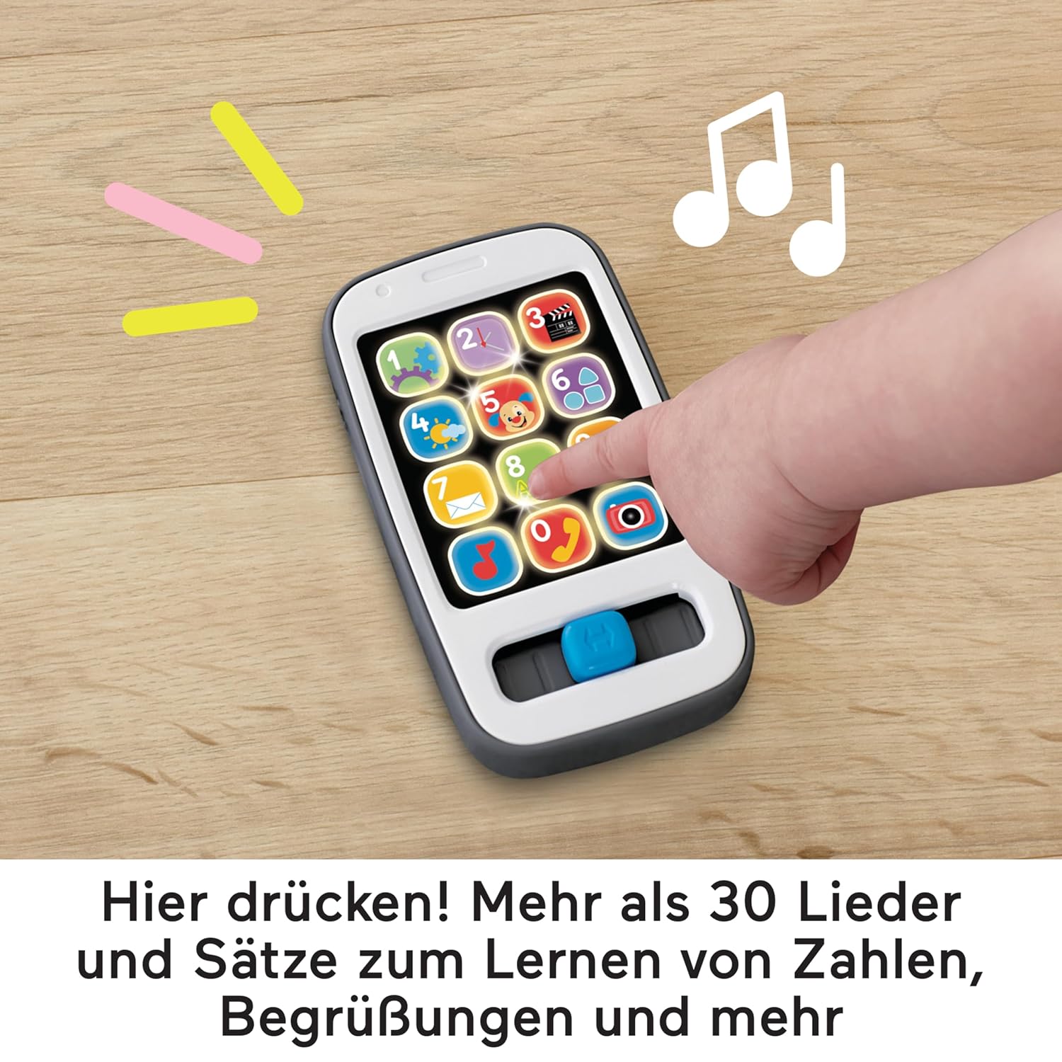 Thumbnail 2 de Fisher-Price Lernspaß Musikspielzeug Smartphone HXB89 (grau) – mit Lichtern, ab 6 Monaten