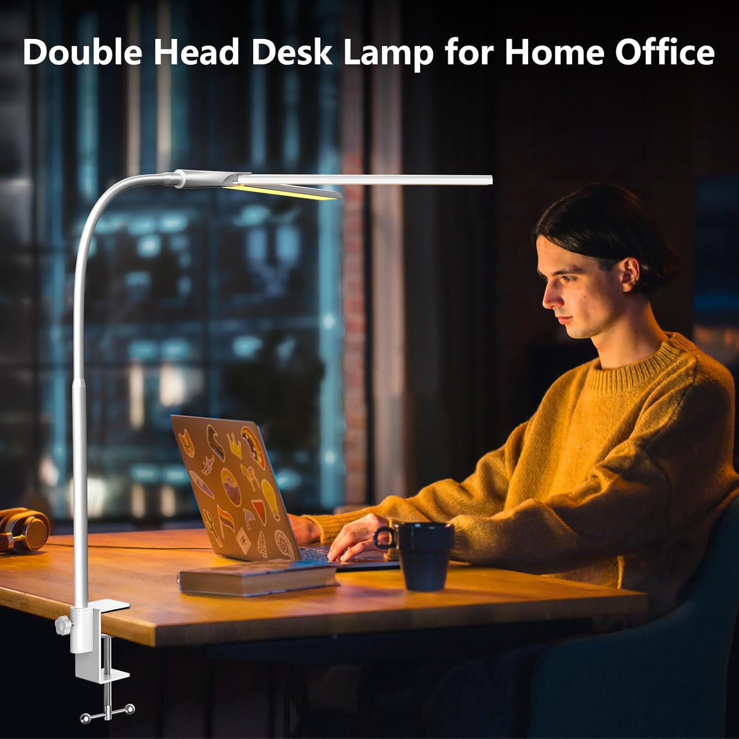 Thumbnail 5 de Schreibtischlampe LED Dimmbar mit Doppelkopf, Klemmbar, 1200 Lumen – Augenfreundliche Beleuchtung für Homeoffice
