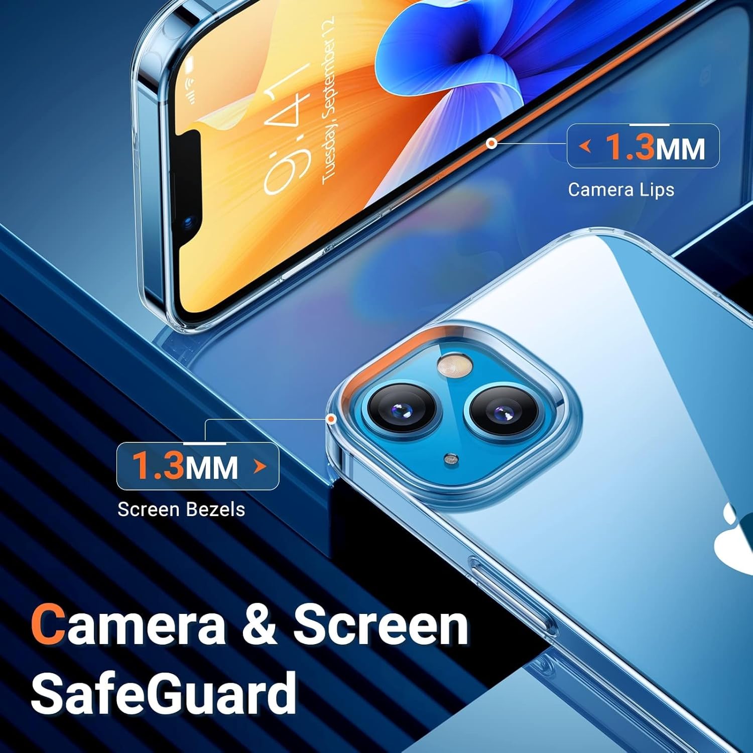 Thumbnail 3 de TORRAS Hülle Transparent für iPhone 13 Mini – Anti-Vergilbung, 3,66 m Militärschutz und 9H+ Kratzfestigkeit