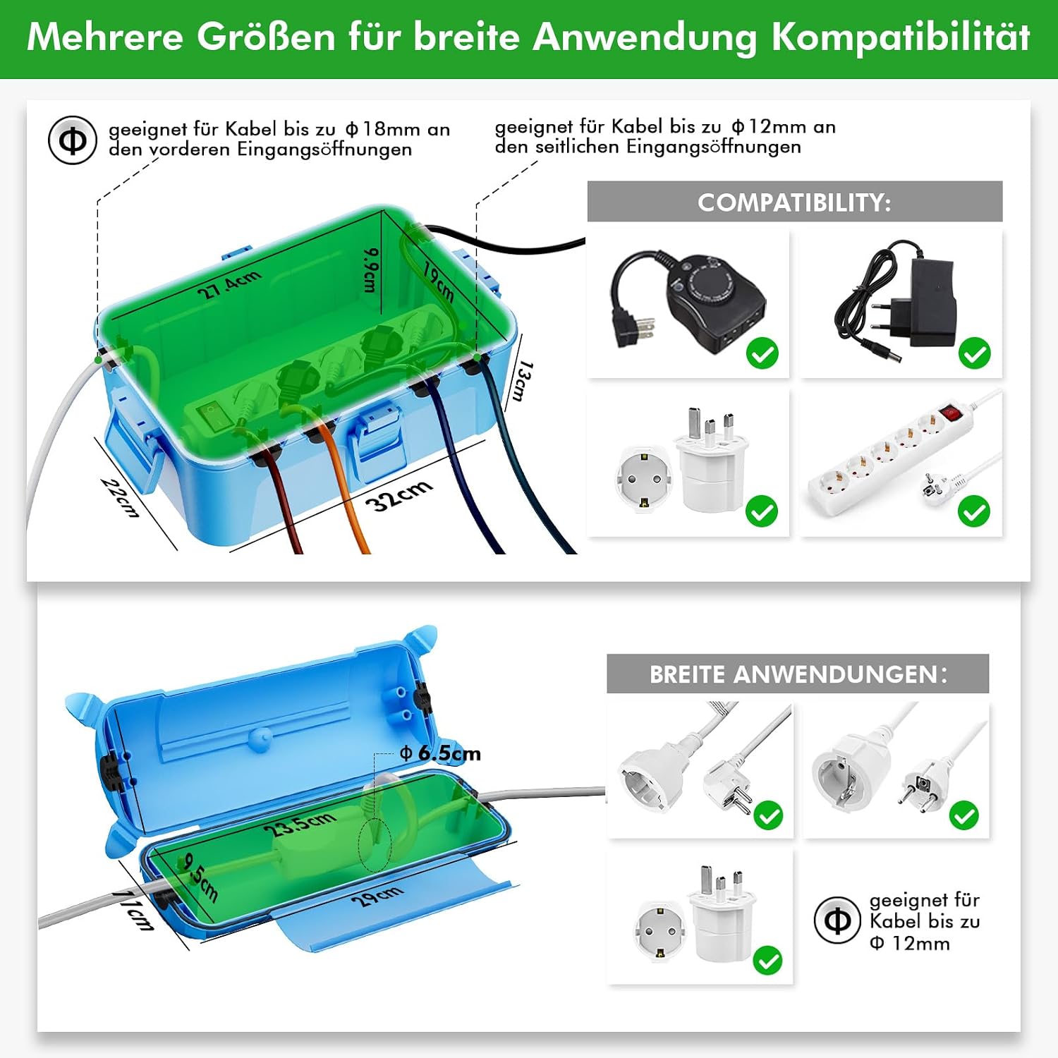 Detalle 2 de RESTMO IP44 Kabelbox 290×110×75 mm