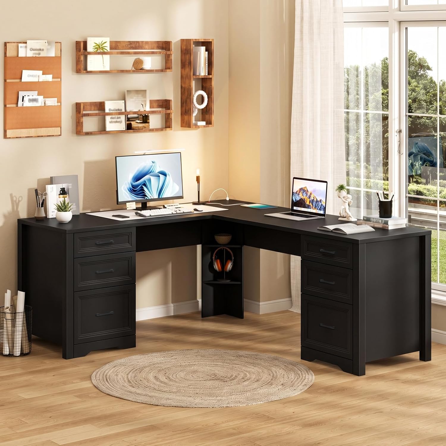 Thumbnail 6 de Halitaa L-Shaped Desk with 6 Drawers