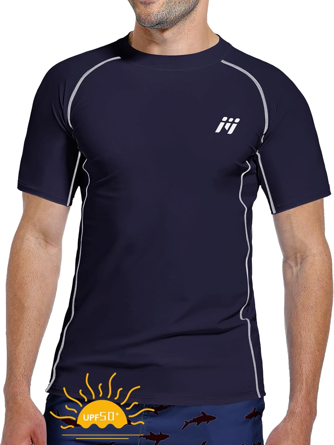 Detalle de MEETWEE Rashguard Homme Anti-UV UPF 50+ à Manches Courtes ou Longues – Séchage rapide et léger