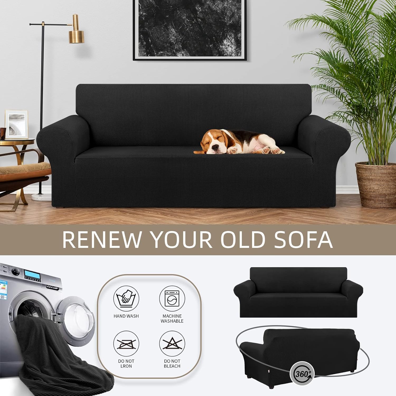 Thumbnail 2 de KEKUOU Stretch Sofa Cover 78"-94" 🛋