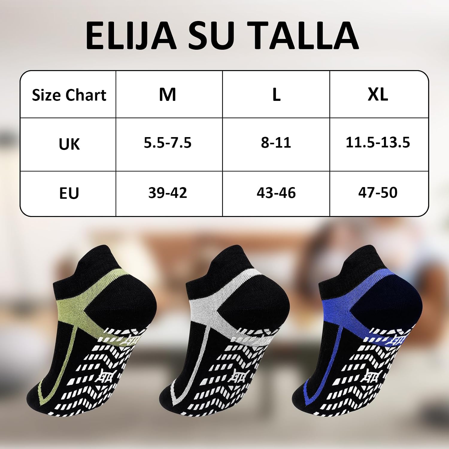 Thumbnail 4 de ZAKASA Calcetines Antideslizantes Yoga Hombre 3 pares