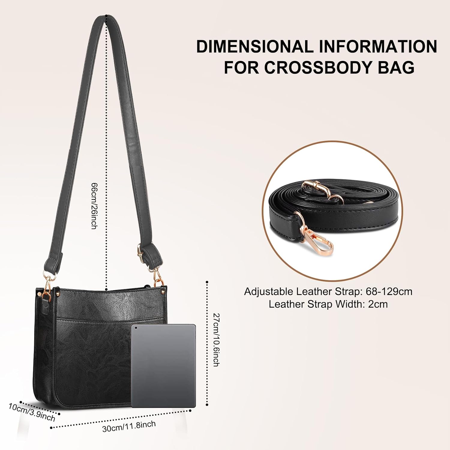 Thumbnail 3 de ISEYOU Borsa tracolla donna in pelle PU con tracolle regolabili e rimovibili