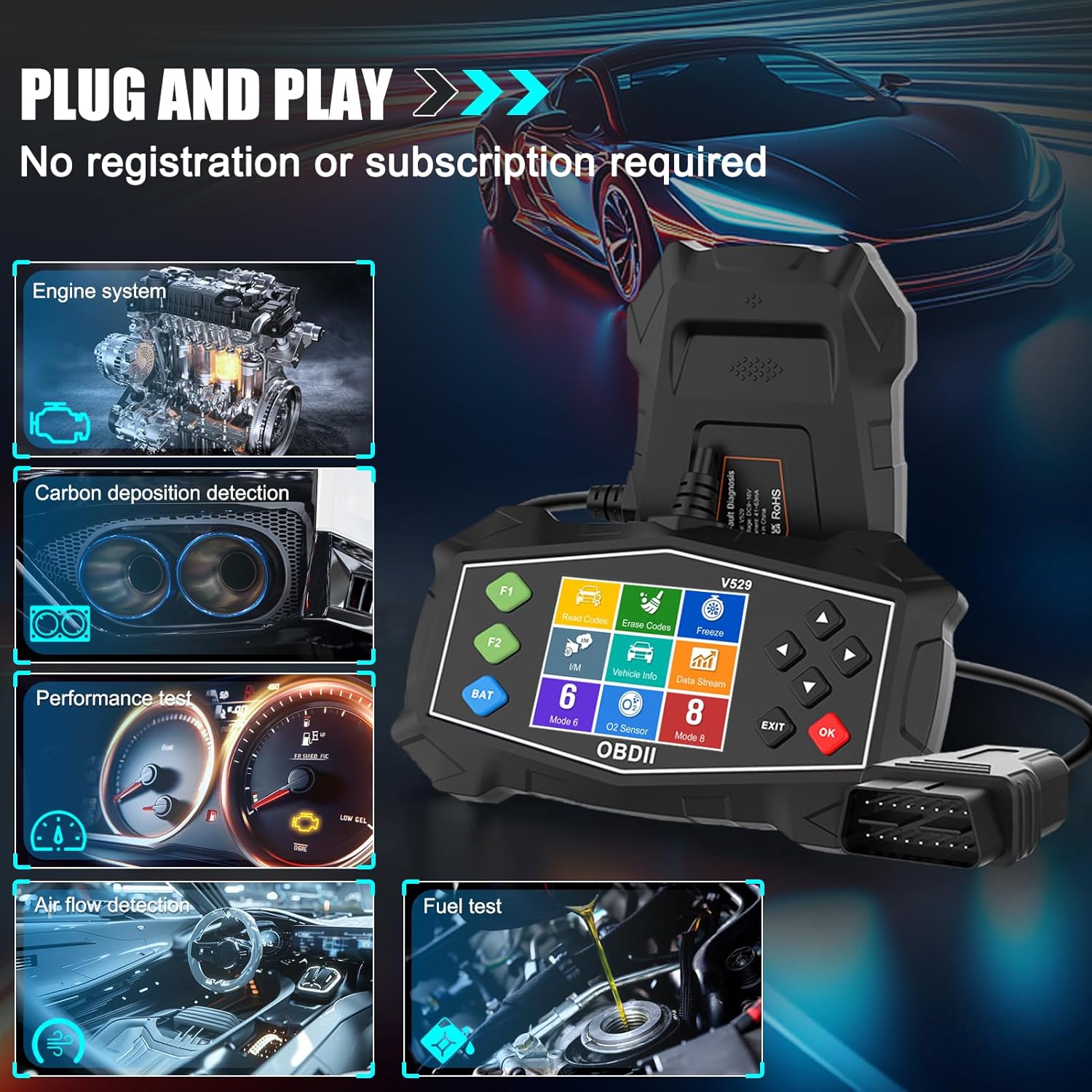 Detalle 2 de Veooneen OBD2 Scanner 1996+ Code Reader