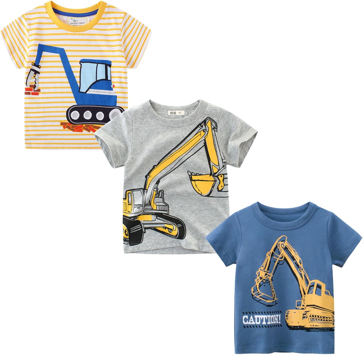 Thumbnail 6 de Tshirt Jungen Kurzarm Cartoon Bagger – 3er-Pack aus Baumwolle, 2–7 Jahre