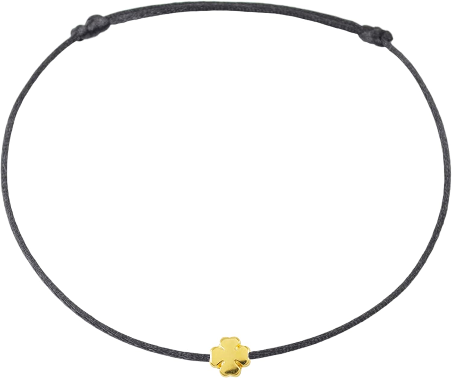 Detalle 1 de Selfmade Jewelry Fußkettchen Kleeblatt Silber – Grössenverstellbares Glücksbringer Fußbändchen