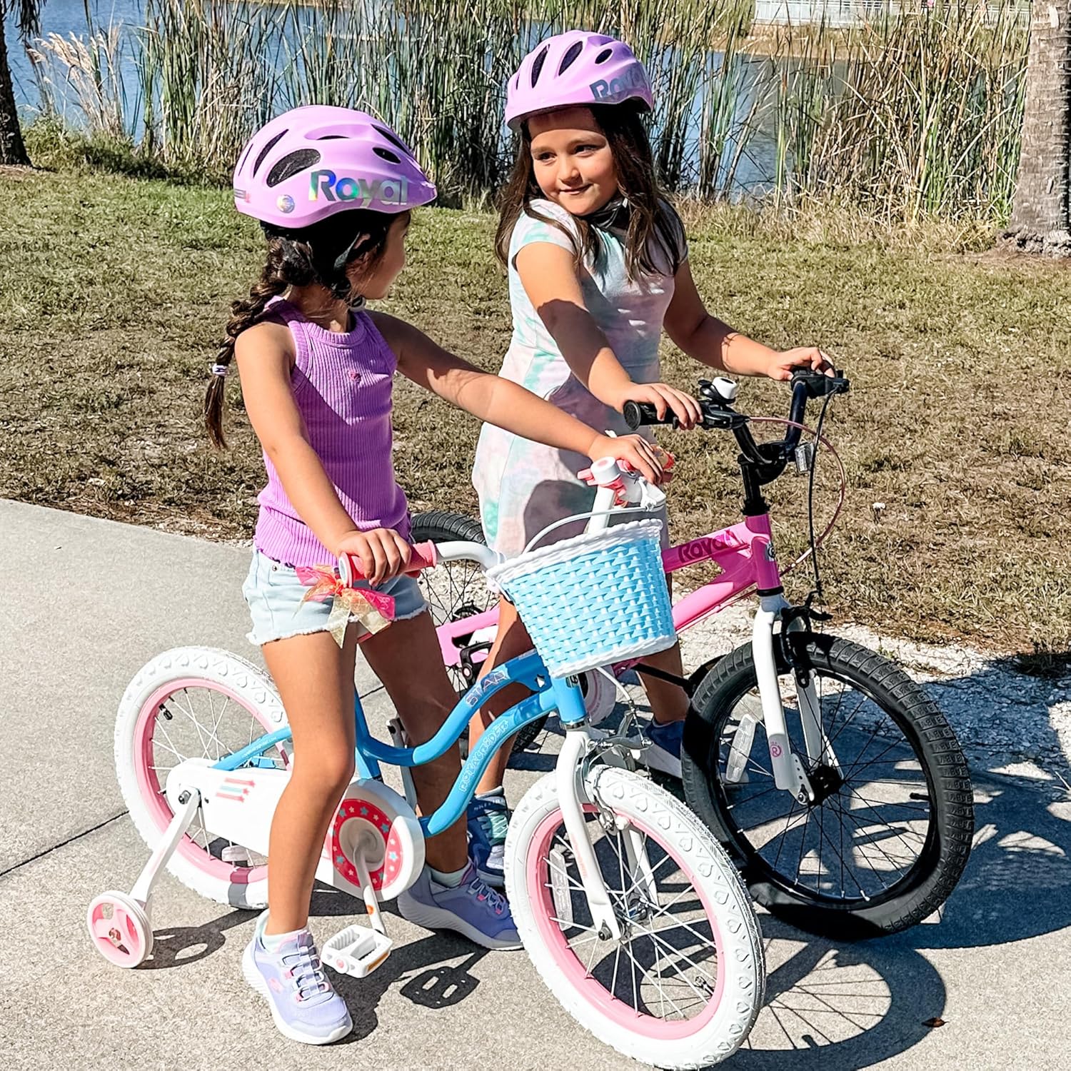 Thumbnail 4 de RoyalBaby Stargirl 14-Inch Kids Bicycle with Training Wheels, Adjustable Seat & Basket (Blue)