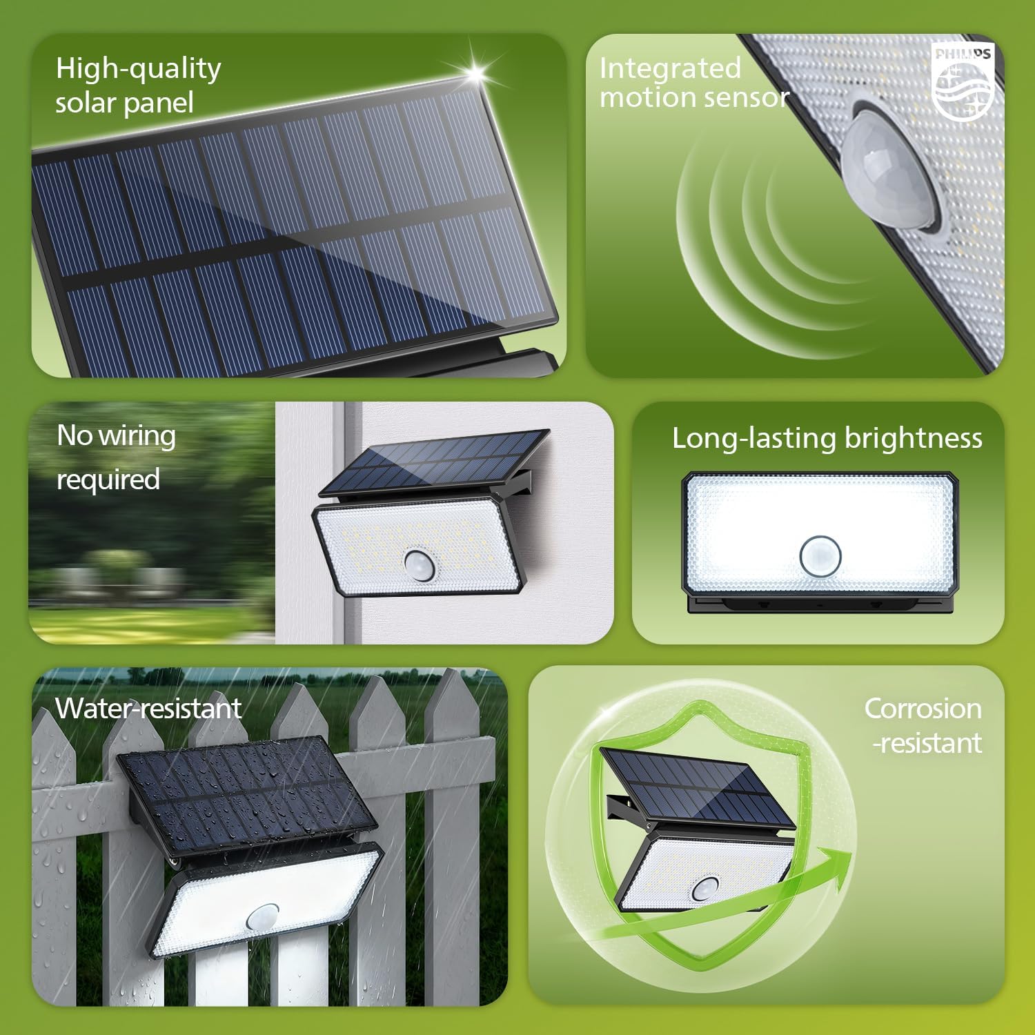 Thumbnail 1 de Philips Solar Motion Sensor Light Outdoor – 1000LM, 3 Modes, 7000K Daylight, Waterproof
