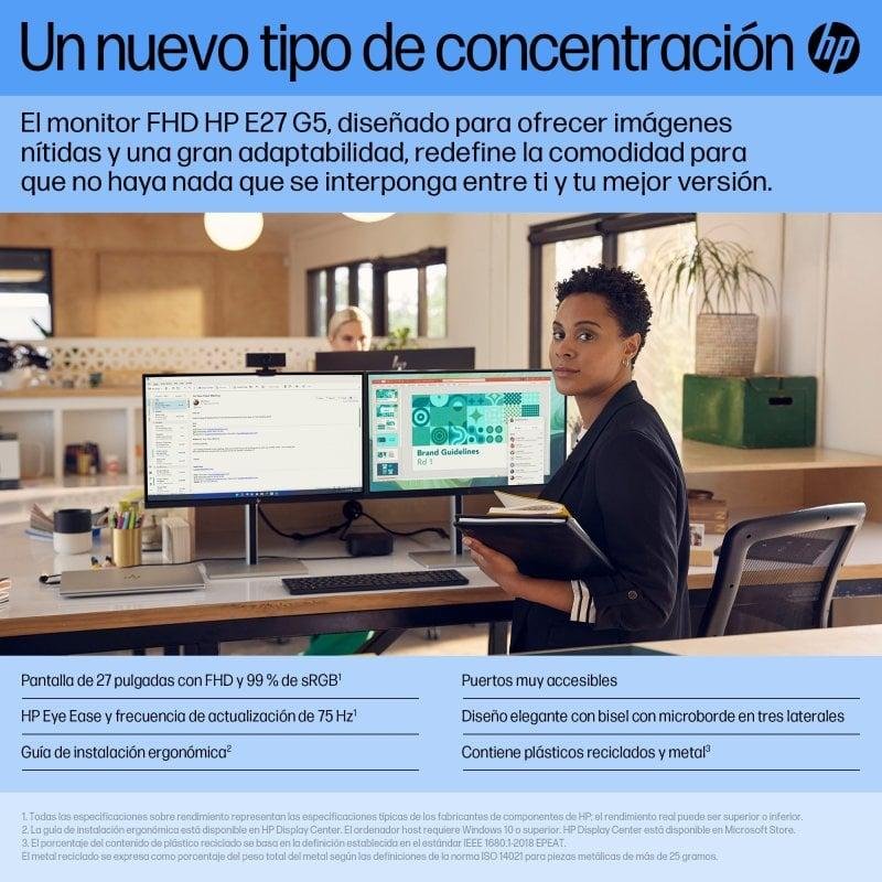 Detalle de HP E27 G5 27" LCD IPS FullHD 75Hz