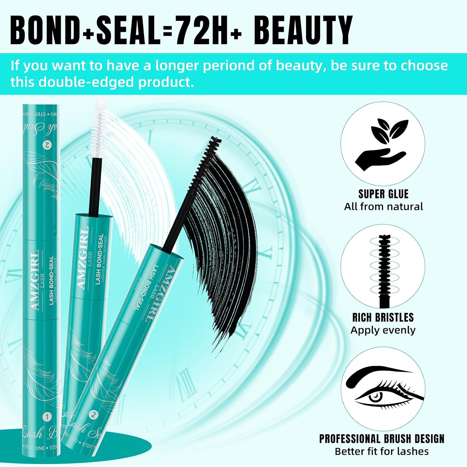 Detalle 2 de AMZGIRL LASH AU-Yumao-Lash Bond & Seal-12ml Black 2-in-1 Lash Glue
