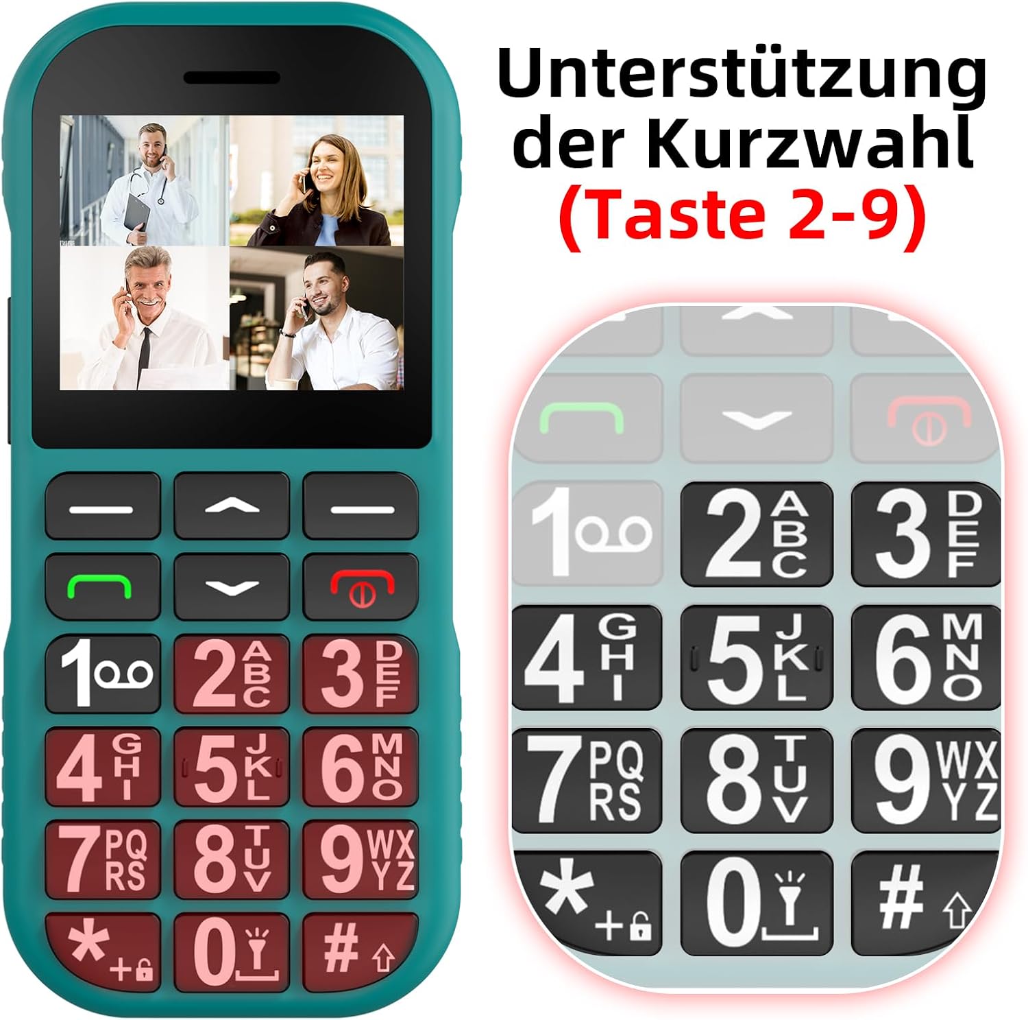 Thumbnail 6 de CHAKEYAKE 4G Seniorenhandy mit Großtasten – Notruf, Dock-Ladestation und 1800 mAh Akku