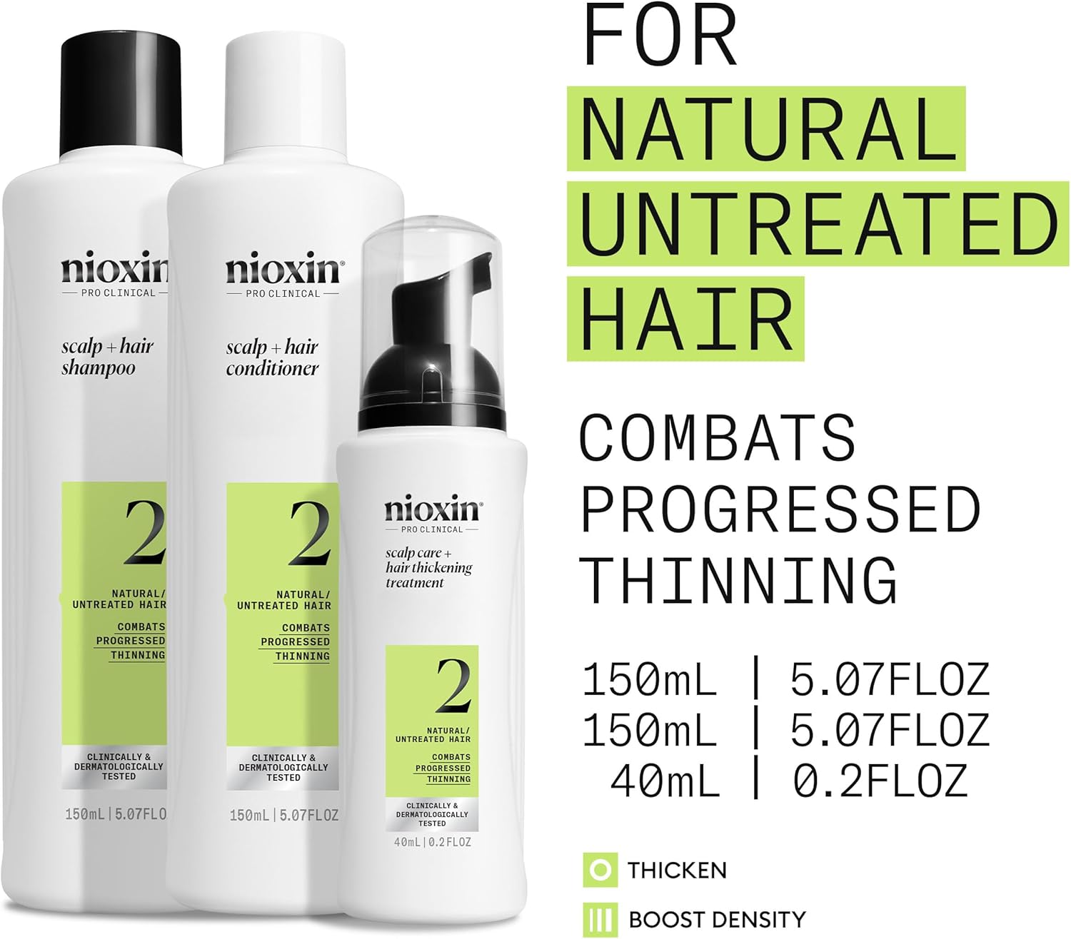 Thumbnail 1 de Nioxin System 2 Hair Thickening System for progressed thinning (biotin & niacinamide) – Shampoo, Conditioner & Scalp Serum