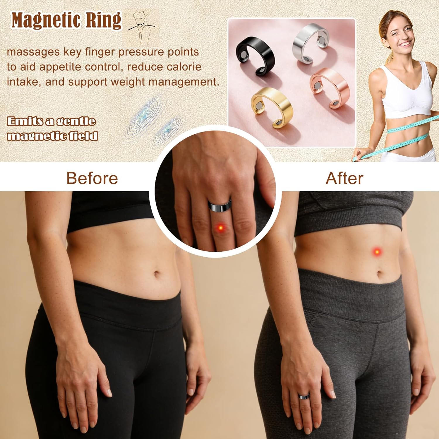 Thumbnail 4 de Zecimi Magnetring Silber 2026 – Verstellbarer Anti-Stress Ring mit 2X Magnetkraft