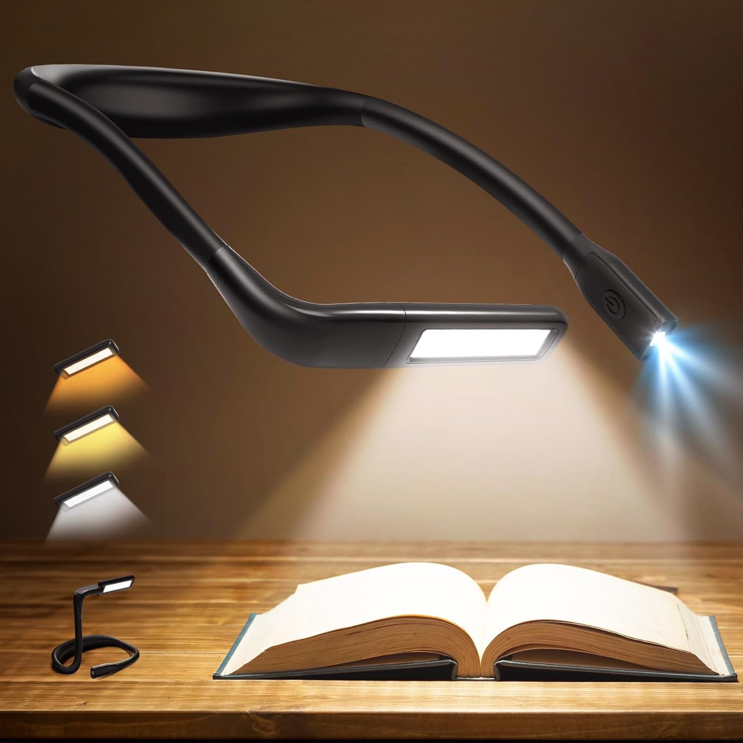 Detalle de EastPin GH-9 Rechargeable Neck Reading Light with Dual LED Lamps