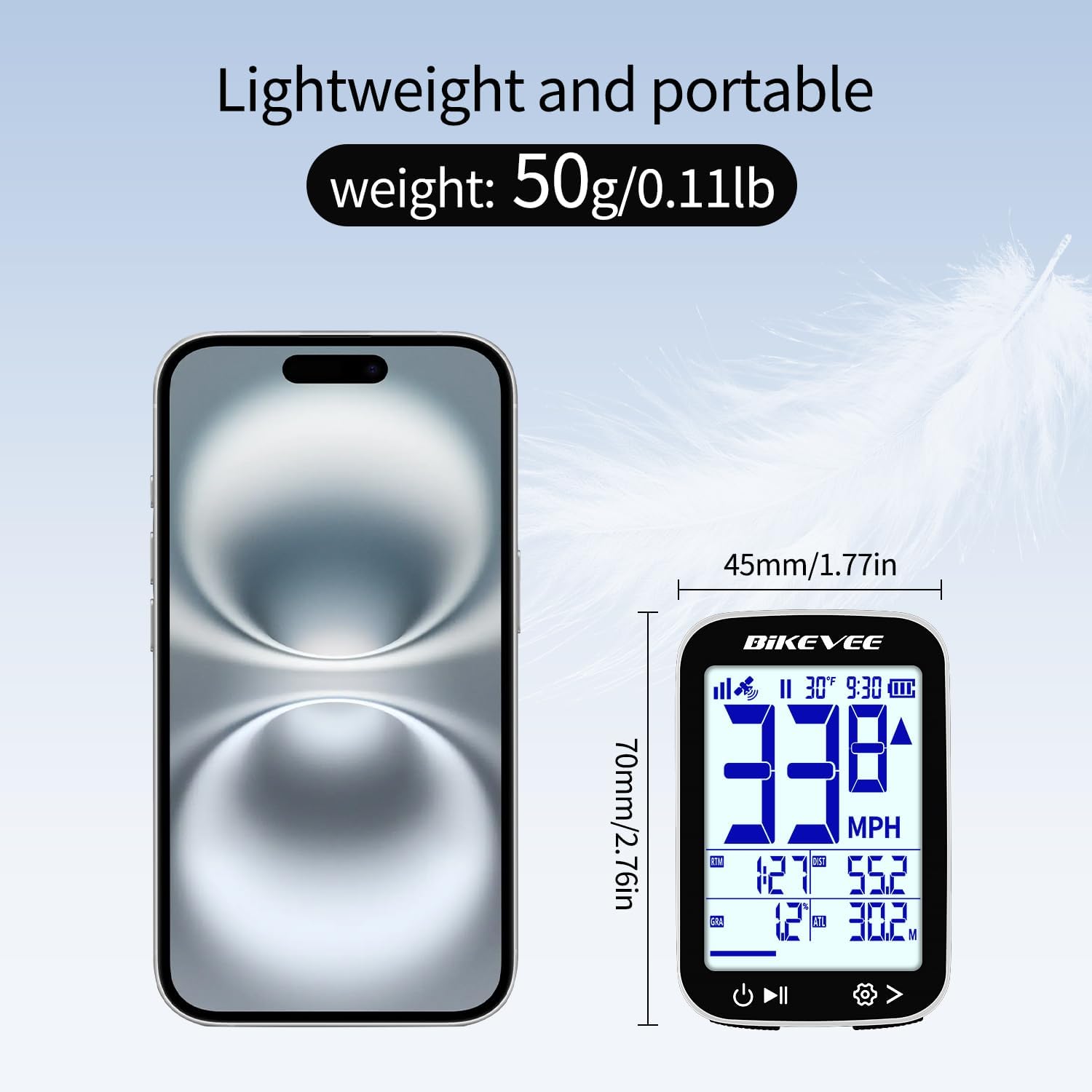 Thumbnail 3 de Bikevee GPS Bike Computer with 2.4 Inch Wireless Speedometer (IPX7, Auto Start/Stop)