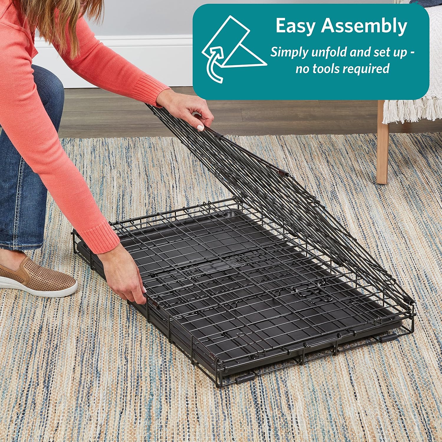 Detalle de MidWest Homes for Pets 24-Inch iCrate Folding Dog Crate with Divider for Small Breeds