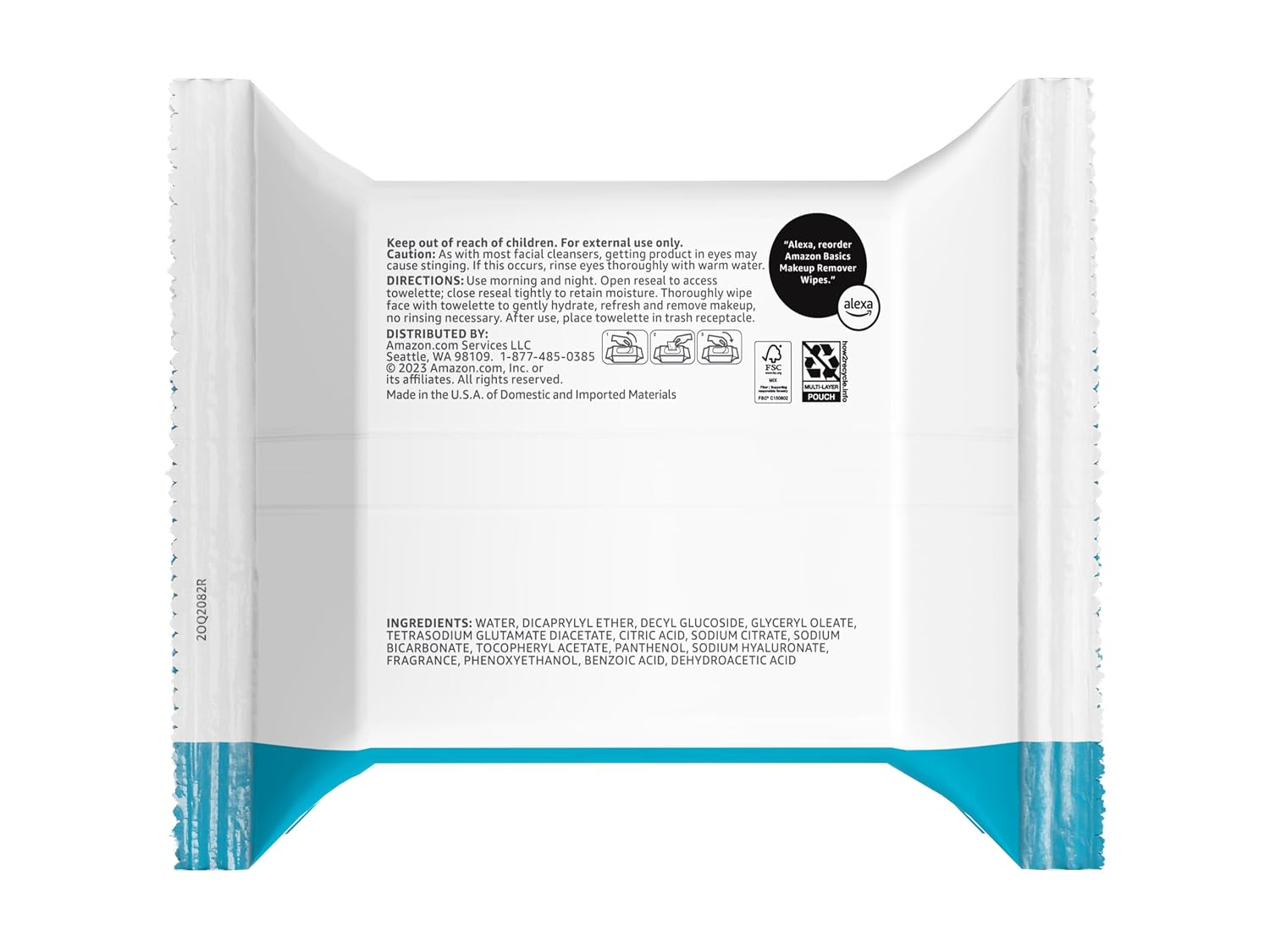 Thumbnail 1 de Amazon Basics Makeup Remover Wipes: Gentle Hydrating Cleansing with Hyaluronic Acid, 6-Pack (25-count each)