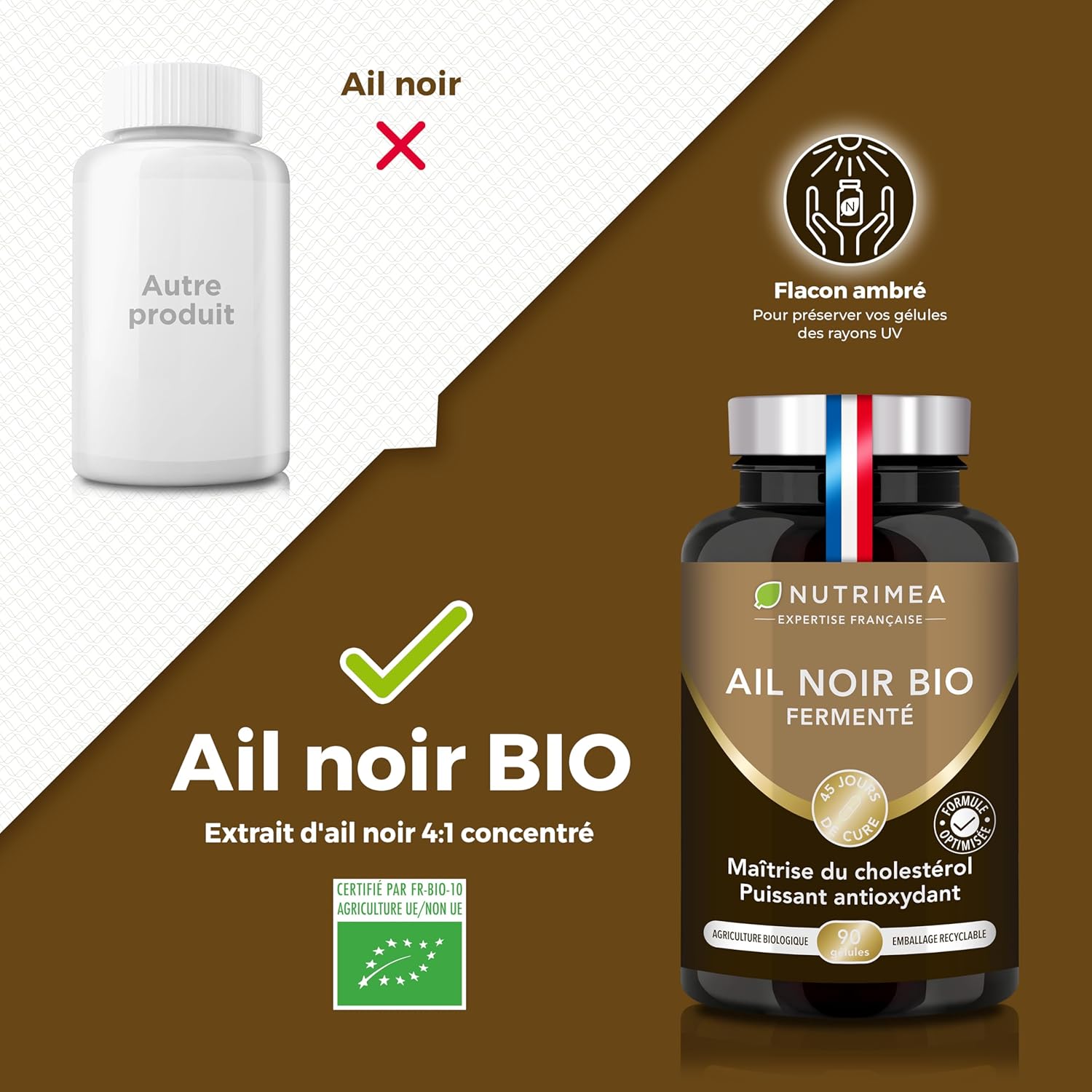 Thumbnail 2 de Nutrimea AIL NOIR – Fermenté BIO 1000 mg (extrait 4:1, standardisé S-allyl-cystéine) – 90 gélules vegan