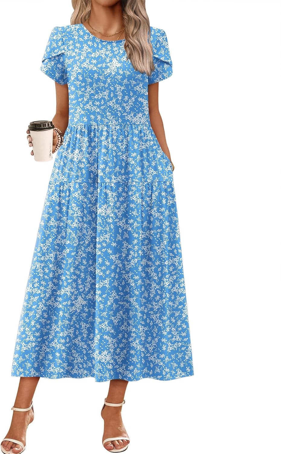 Detalle de Zeagoo Summer Dresses for Women 2026 Maxi Bohemian Floral Dress