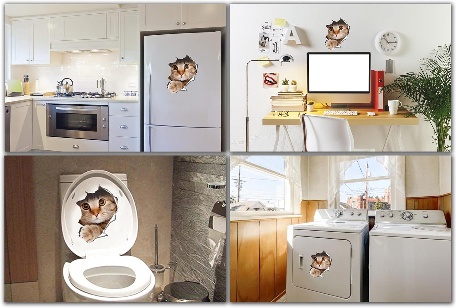 Thumbnail 3 de Winston & Bear 3D Cat Stickers 2 Pack – Peeking Cat Decals