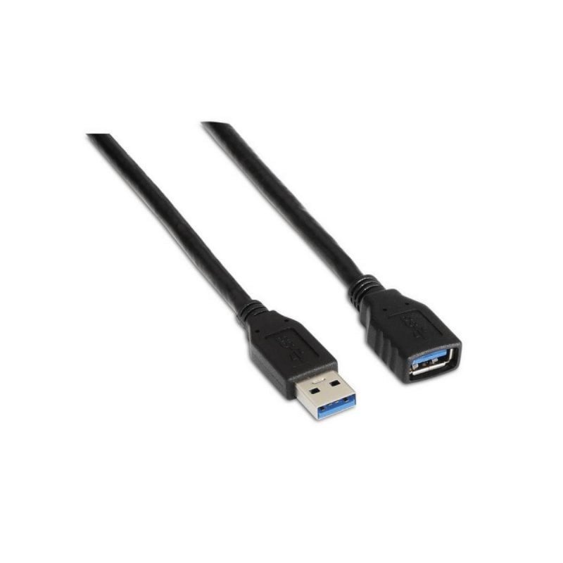 Detalle de Cable USB 3.0 Extensión AISENS A105-0041 1 m Negro apantallado – alto rendimiento para setups profesionales