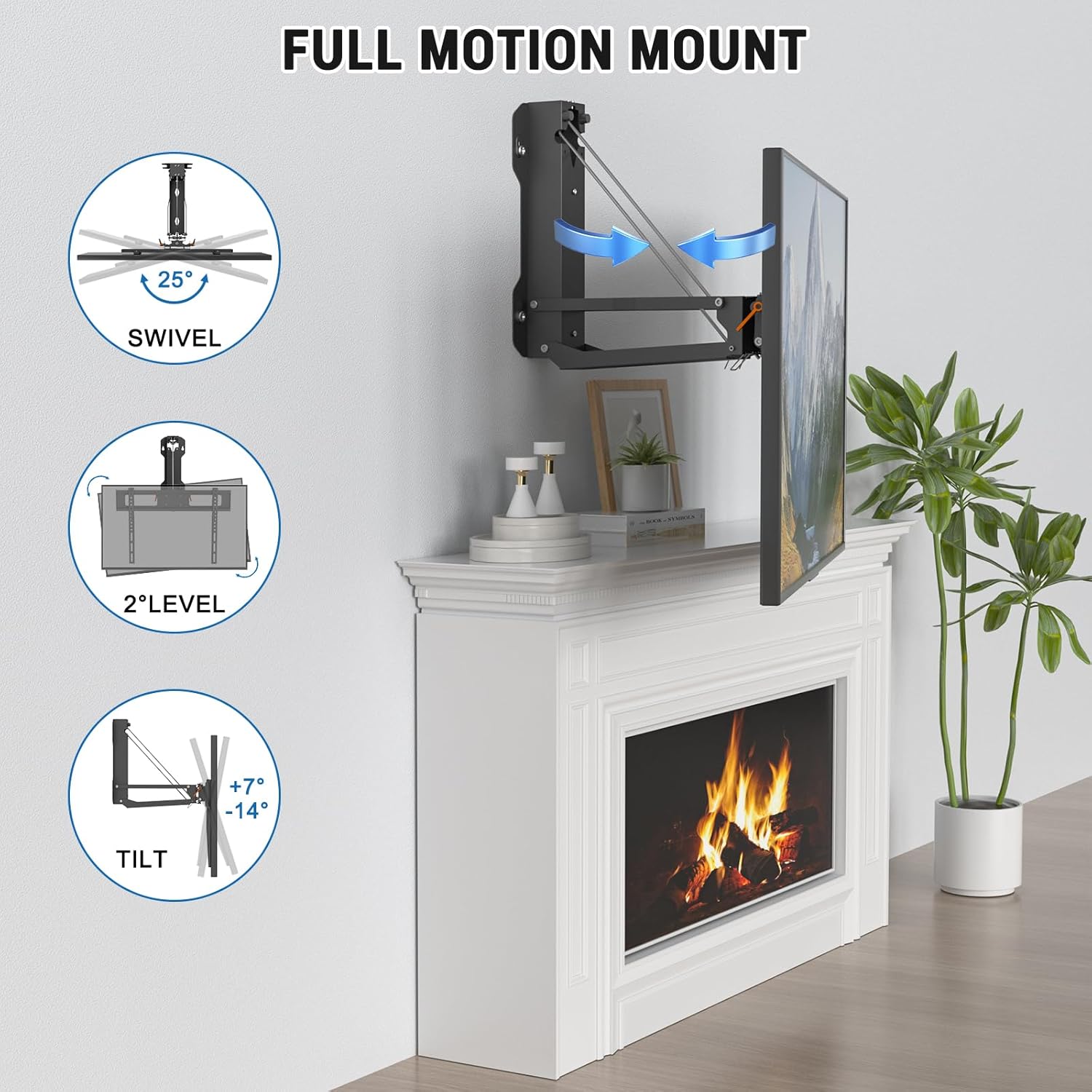 Thumbnail 4 de XINYAO Over Fireplace TV Mount for 32–70" TVs