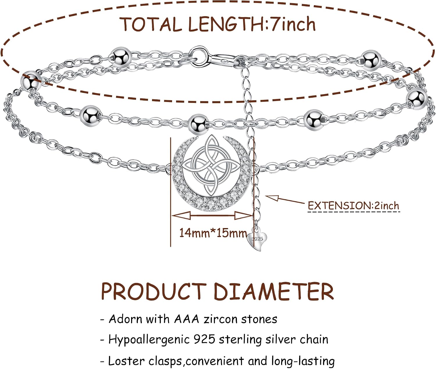 Thumbnail 5 de Yinsen Pulsera Plata de Ley 925 17+4 cm