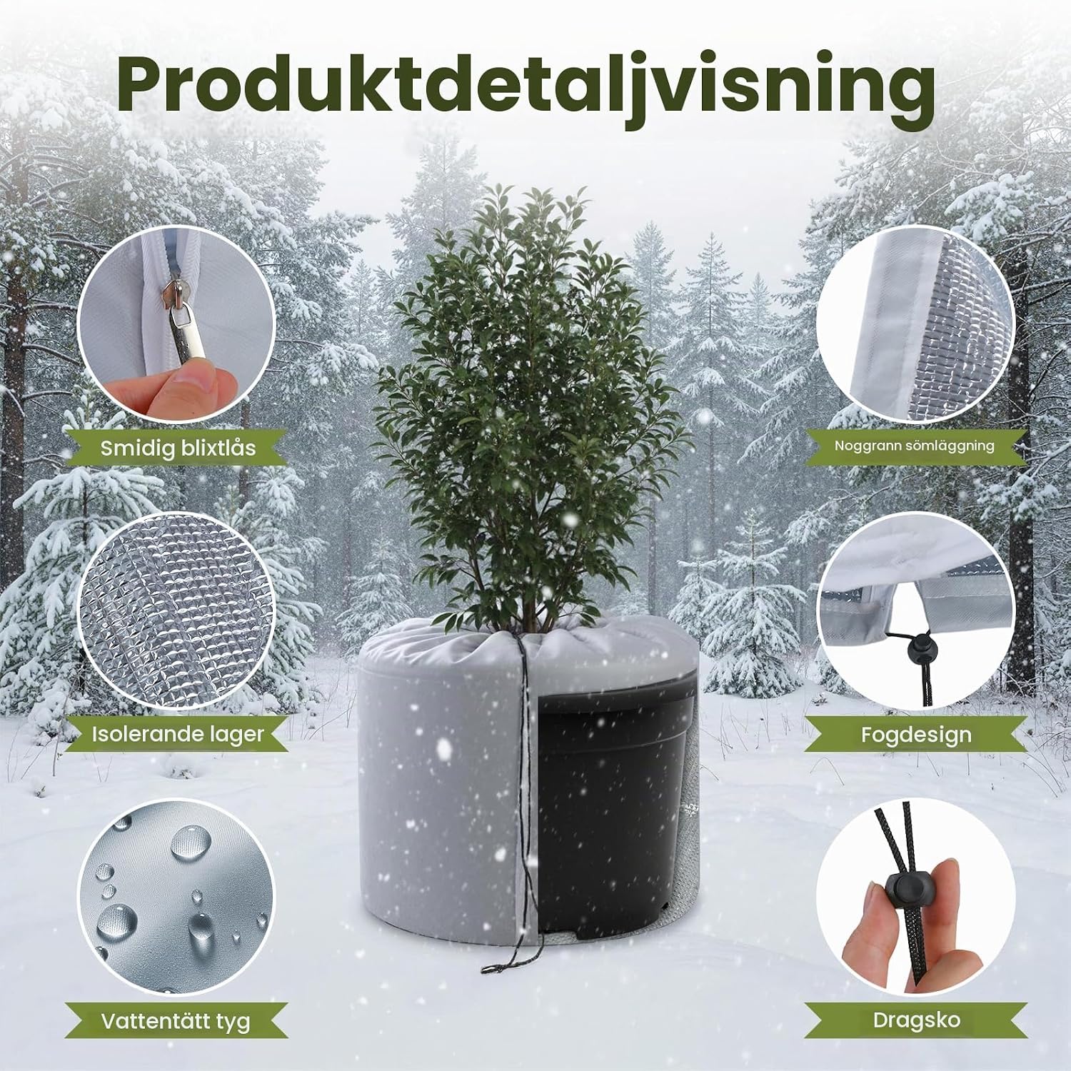 Thumbnail 2 de Zllzpzd vinteröverdrag för krukor, 2-pack, 50 × 45 cm med dragkedja