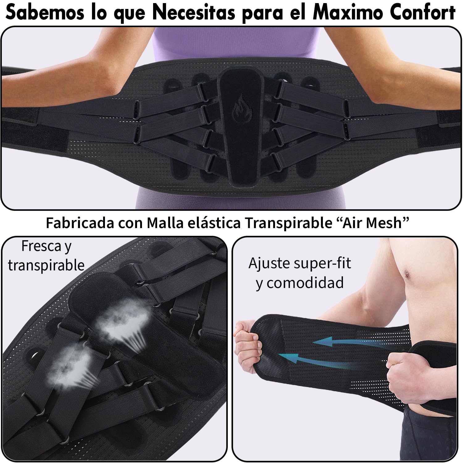 Thumbnail 4 de mezzuno Faja Lumbar XL 8 puntos Compresión