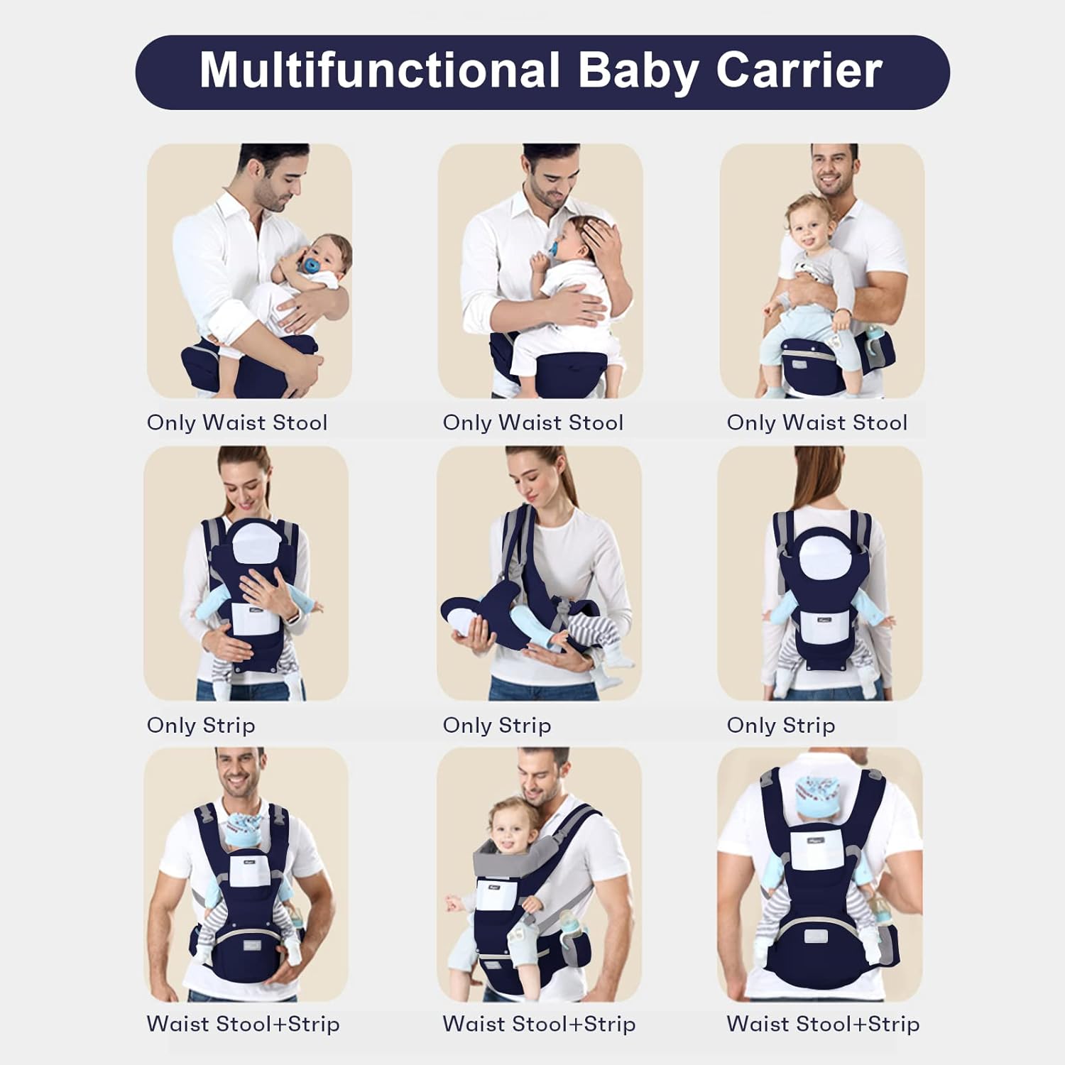 Thumbnail 5 de Ocanoiy Baby Carrier Newborn to Toddler 6‑in‑1 👶