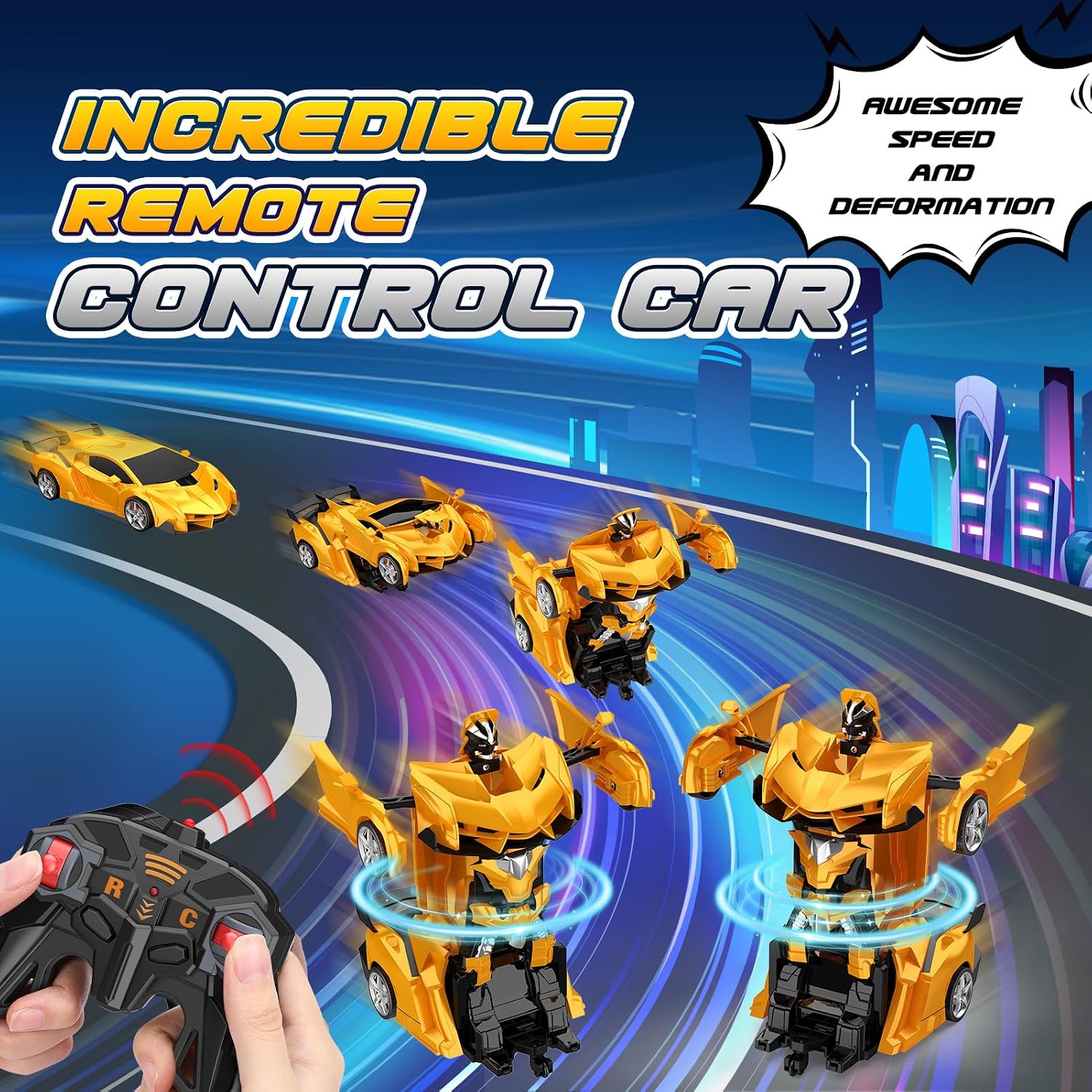 Detalle 2 de Braxel 2 in 1 Transforming RC Car and Robot – 2.4GHz, 360° Stunts for 3–12 Year Olds