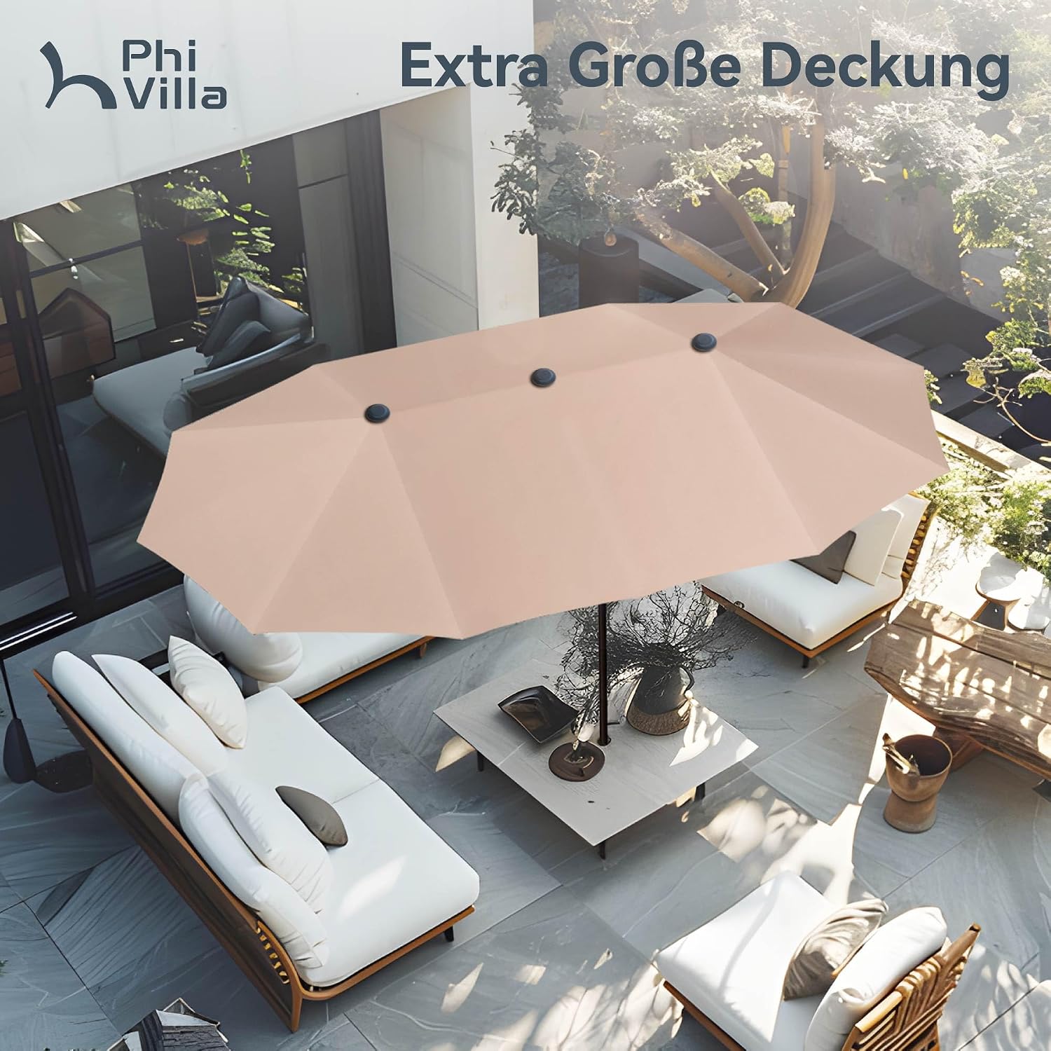 Thumbnail 2 de PHI VILLA Sonnenschirm Rechteckig 200×380 cm