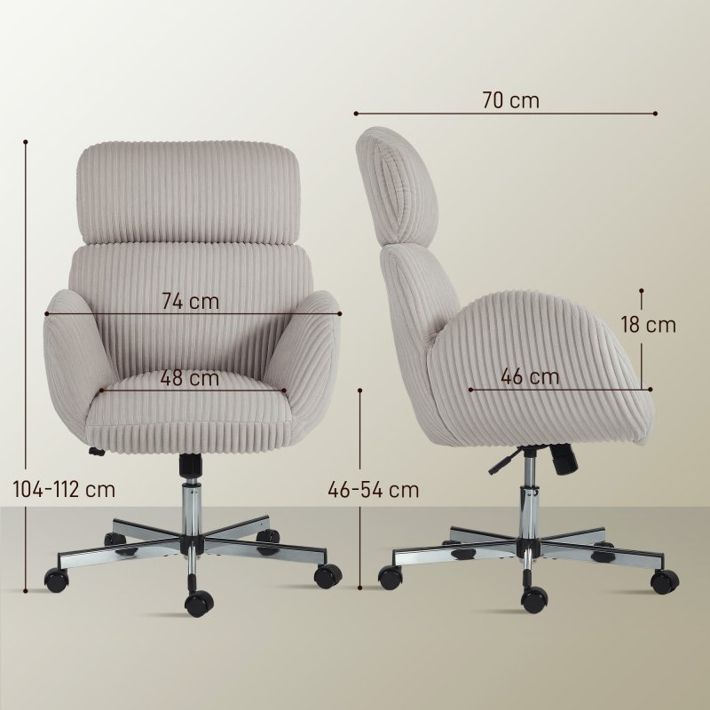 Thumbnail 1 de HOMCOM Silla de oficina respaldo alto 46-54 cm
