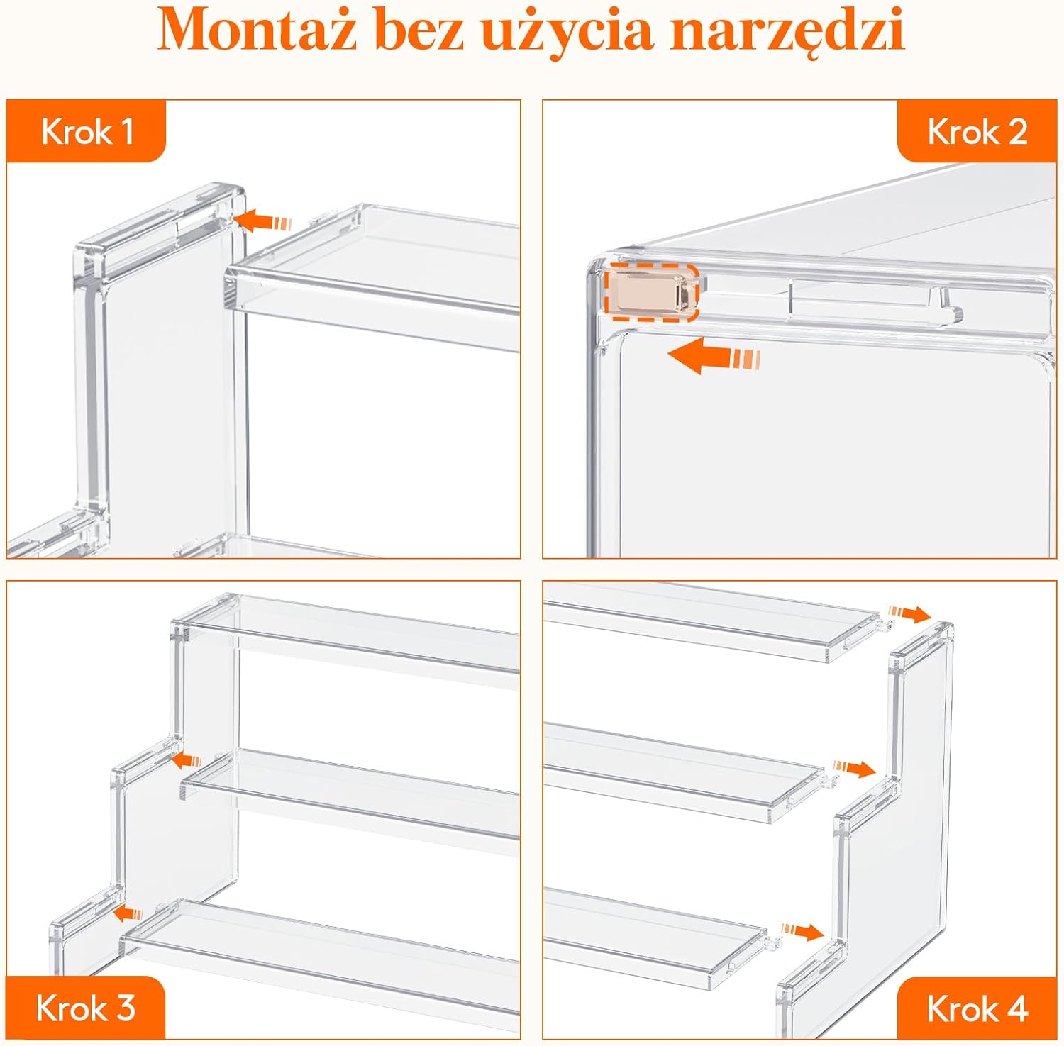 Detalle 1 de Lifewit 24488 – 3-poziomowy przezroczysty stojak ekspozycyjny z plastiku PS