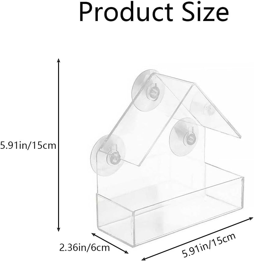 Detalle 2 de Bird Feeder Birds House Window Suction Cup 🐦