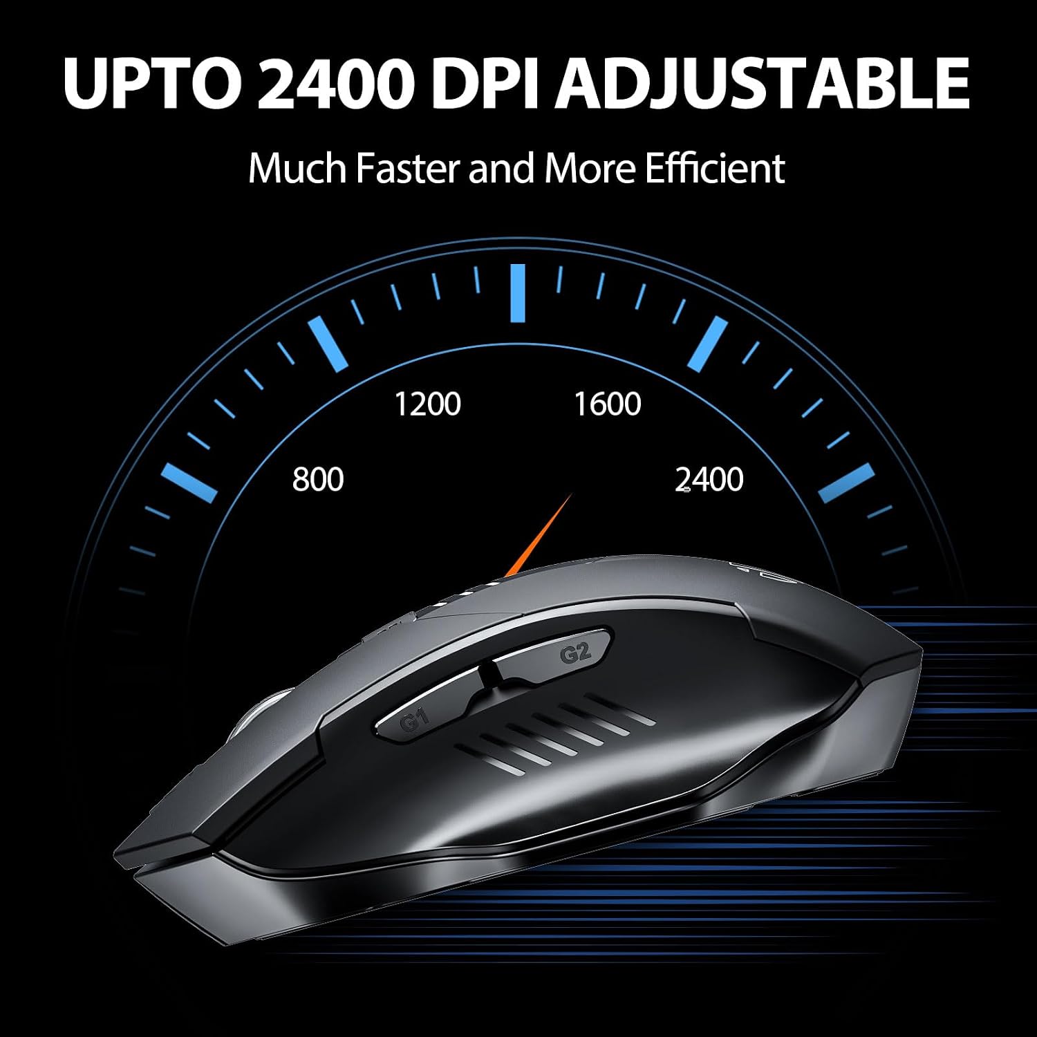 Detalle 1 de INPHIC Pro 2,4G Funkmaus 1600 DPI mit Akku