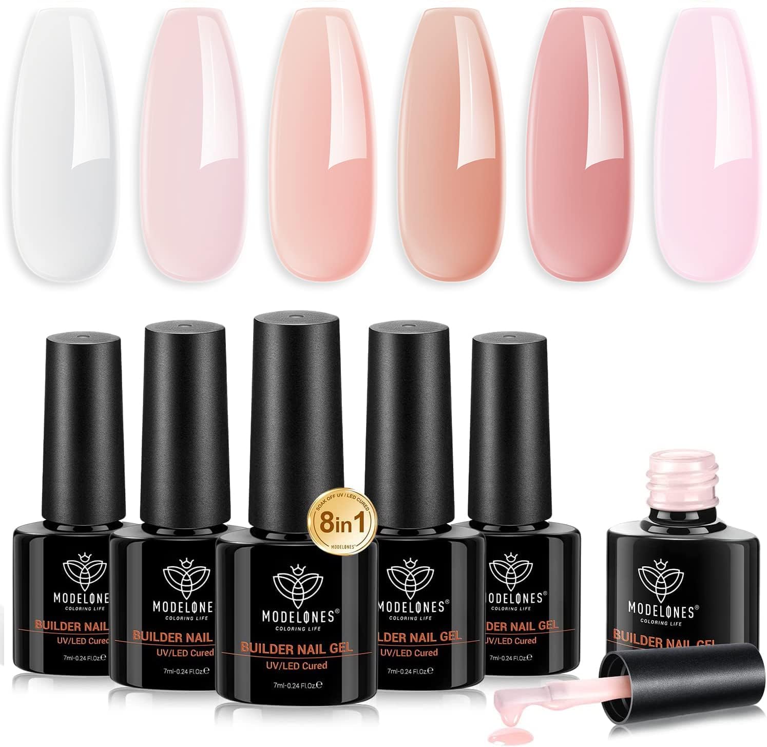 Detalle de modelones 8-in-one Aufbaugel für Gelnägel 7 ml