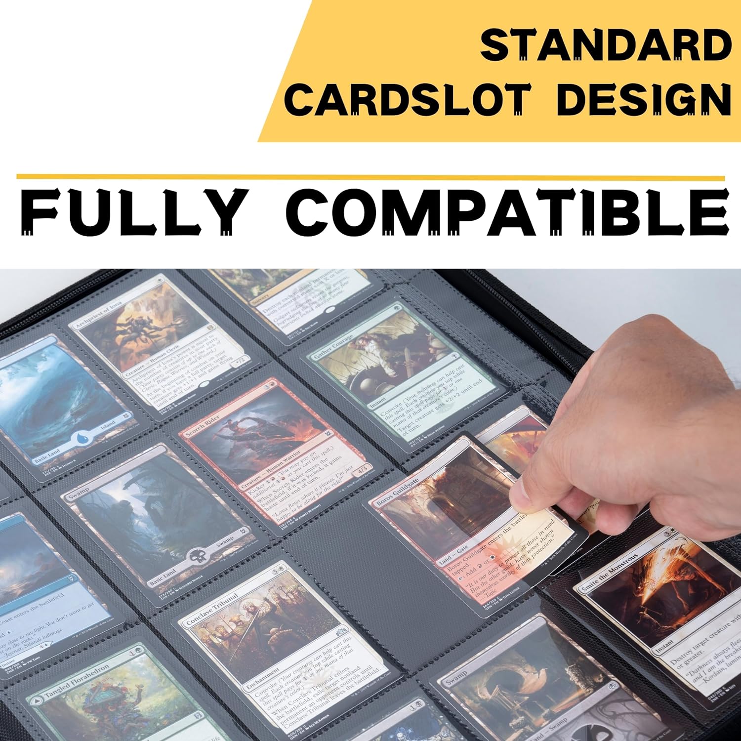Thumbnail 5 de KUOOKING 1000+ Pockets Trading Card Binder (16 Pockets) — Zippered Binder for MTG, Sports Cards & Standard-Size Sleeves, Black