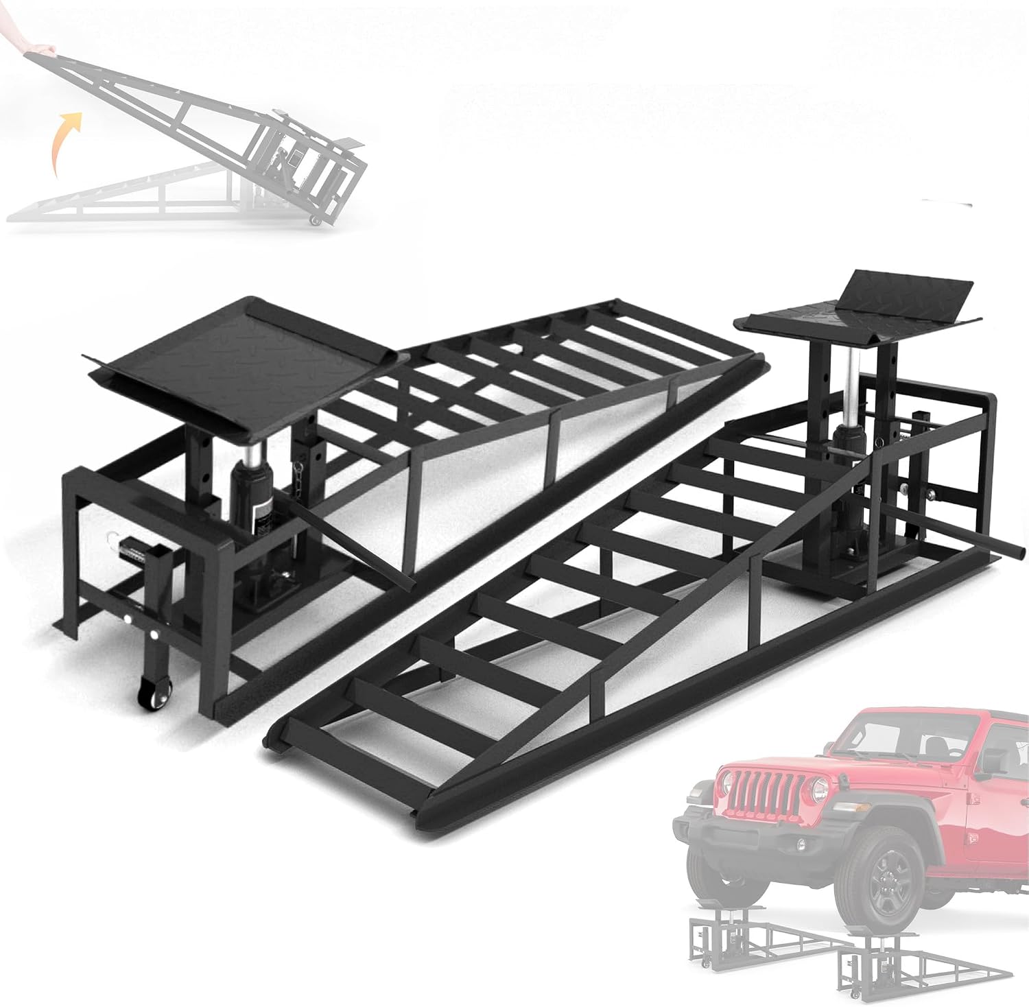 Detalle de LOCKIETTA Hydraulic Car Ramps, 9–14.2-inch lift