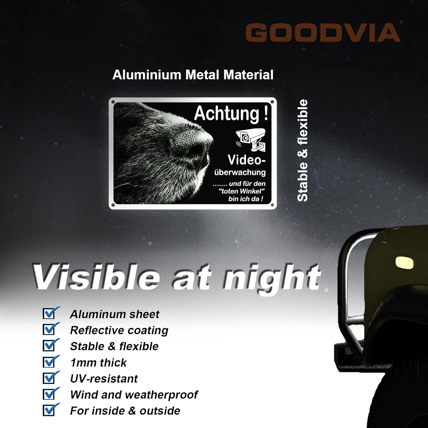 Thumbnail 6 de Goodvia Hundewarnschild 20 x 30 cm, 2er-Set