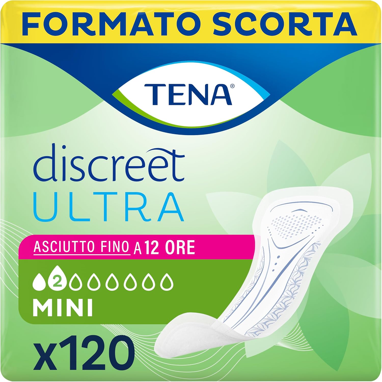 TENA Discreet Mini Ultra Pacco Scorta Mensile – Assorbenti per perdite urinarie femminili, discreti e confortevoli