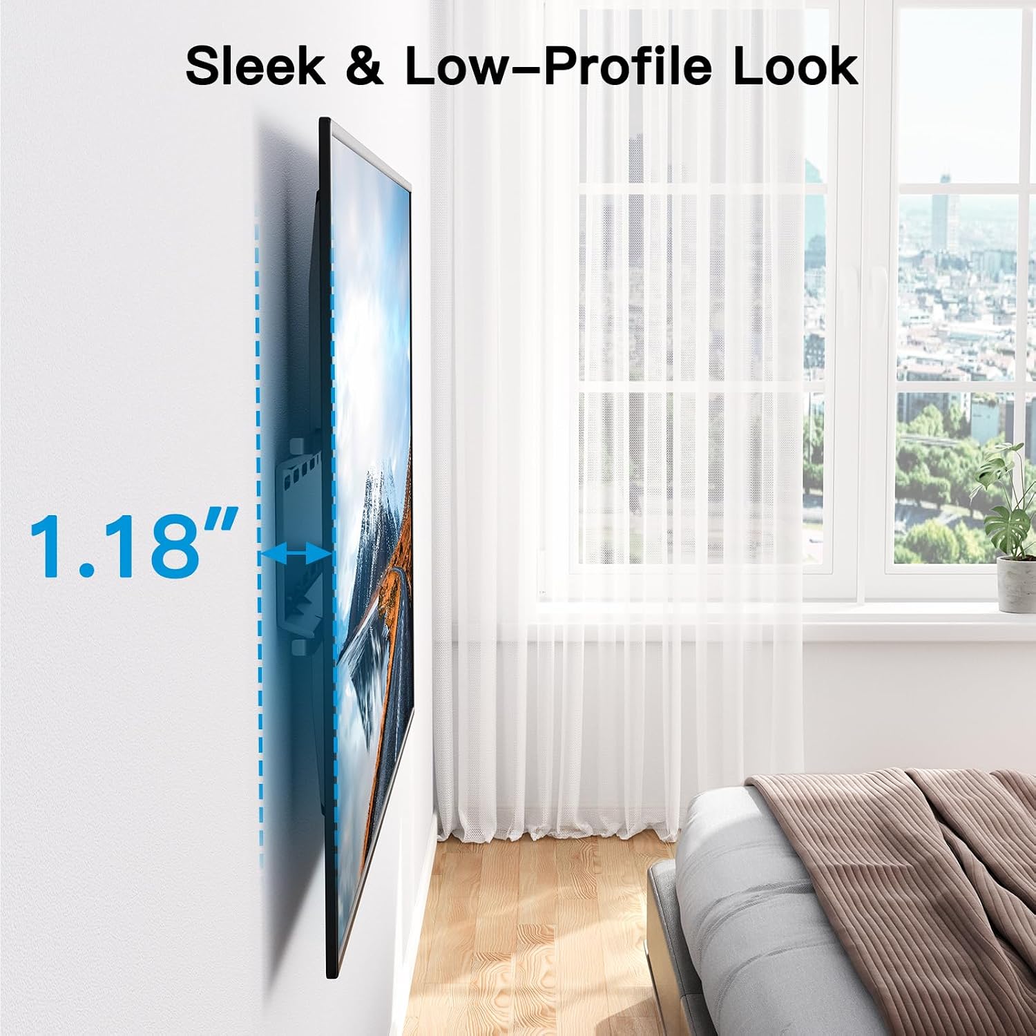 Thumbnail 4 de PERLESMITH Fixed TV Wall Mount 115 lb