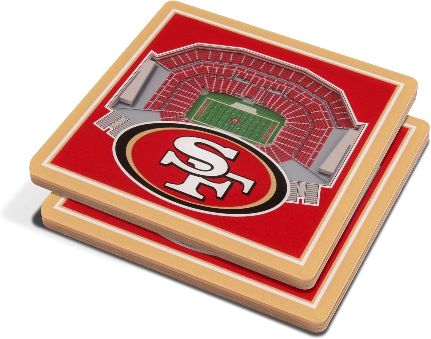 Detalle de YouTheFan NFL Indianapolis Colts 3D StadiumView Coasters (Lucas Oil Stadium) — 4" x 4" 3D acrylic drink coasters