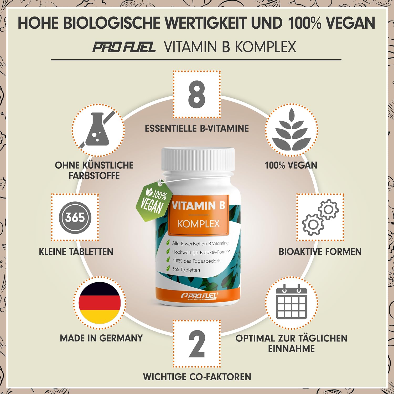 Detalle 2 de Vitamin B Komplex 365 Tabletten đ