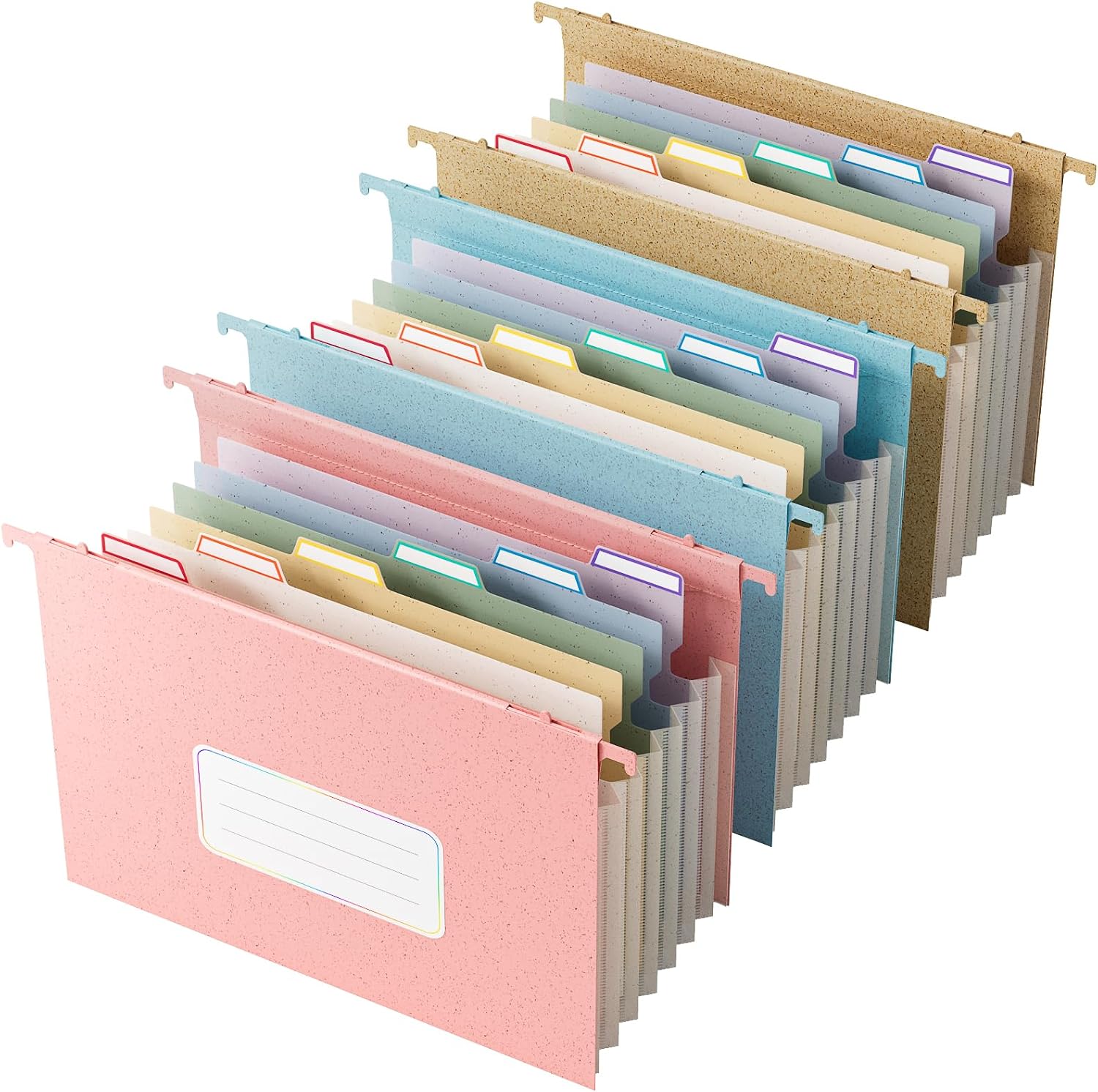 Detalle de EcoStash Letter-MHF-3set-PBY Wheat Straw Hanging File Folders, 3 Colors