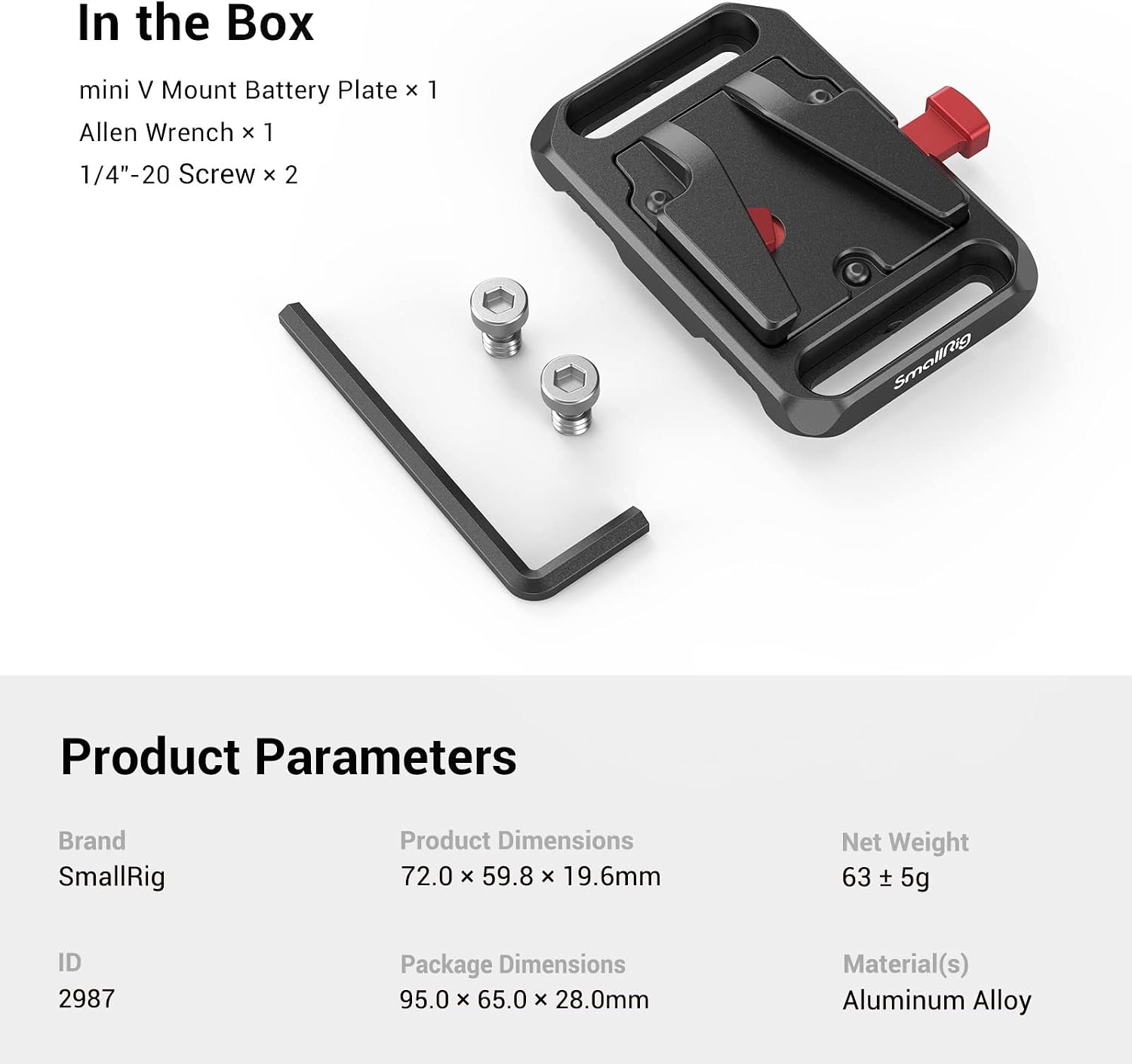 Thumbnail 5 de SMALLRIG 2987 plaque de batterie 63 g