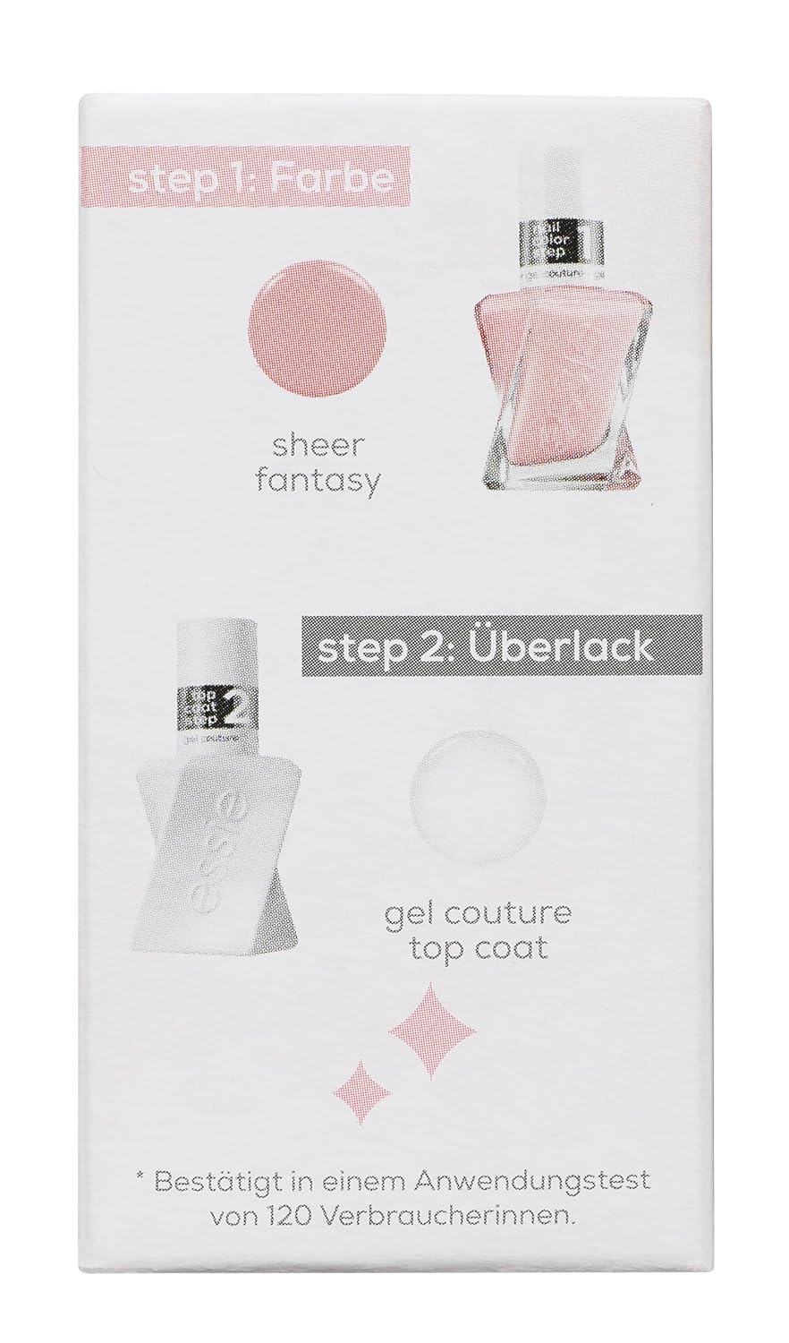 Detalle de Essie Gel Couture Set Clean Girl: Nr. 00 Top Coat und Nr. 10 Sheer Fantasy – Gel-Maniküre für Zuhause