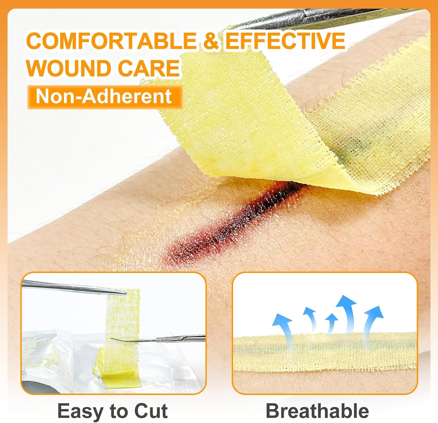 Detalle de CARBOU CXPD-1*8-50pcs Xeroform Petrolatum Dressing, 1" x 8", 50 Pack